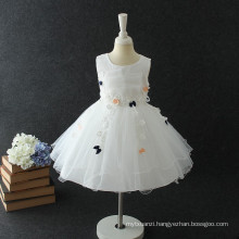 With flower design elegant sleeveless girls child party wedding dress